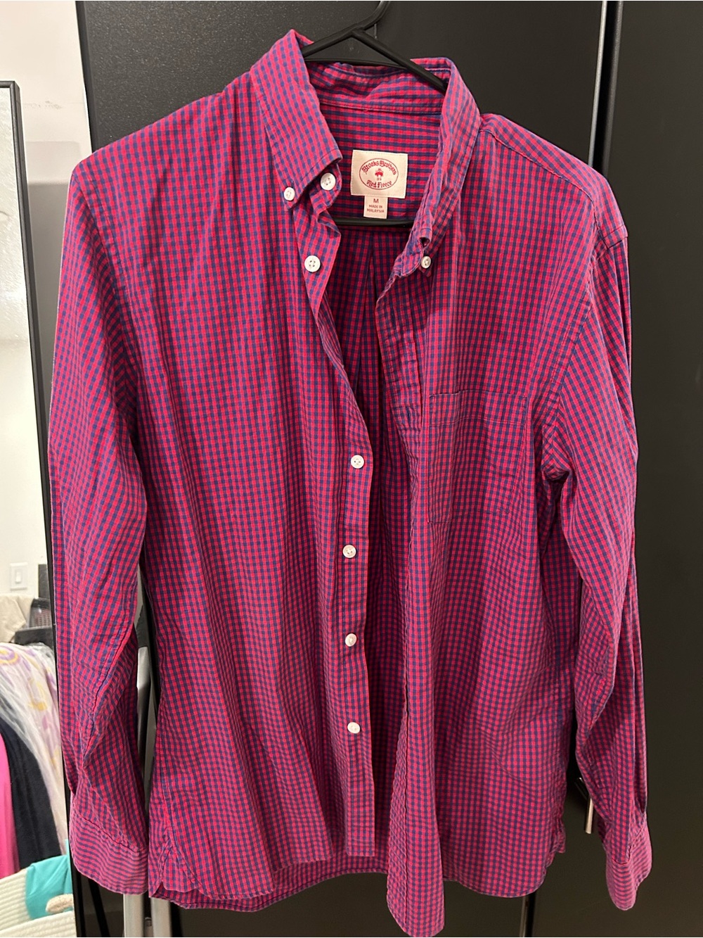 Brooks Brothers Pink and Purple Check Button-Down Shirt